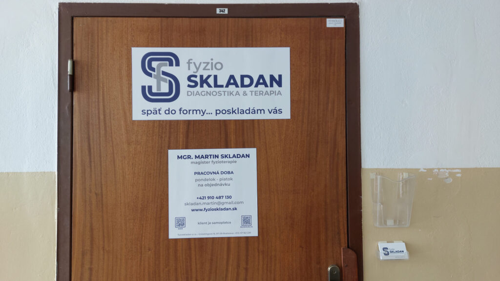 Vstup do ambulancie fyzioskladan v Bratislave – Mgr. Martin Skladan 1